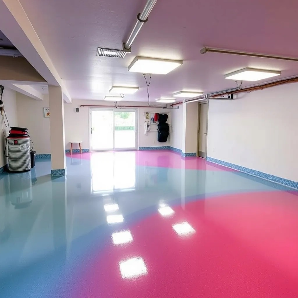 Glossy epoxy garage floor coating