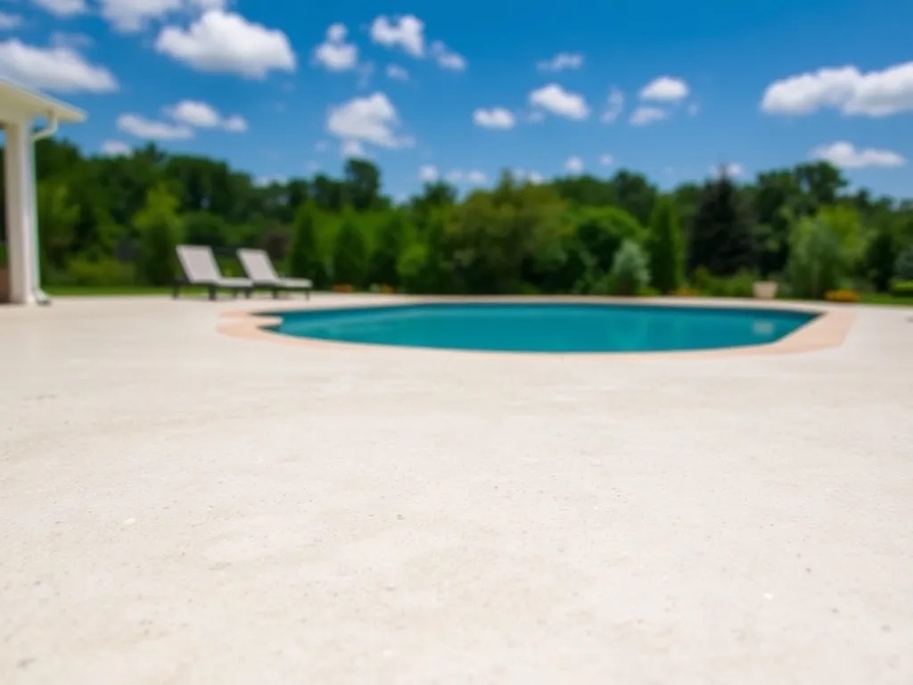 Cream coated pool deck surround