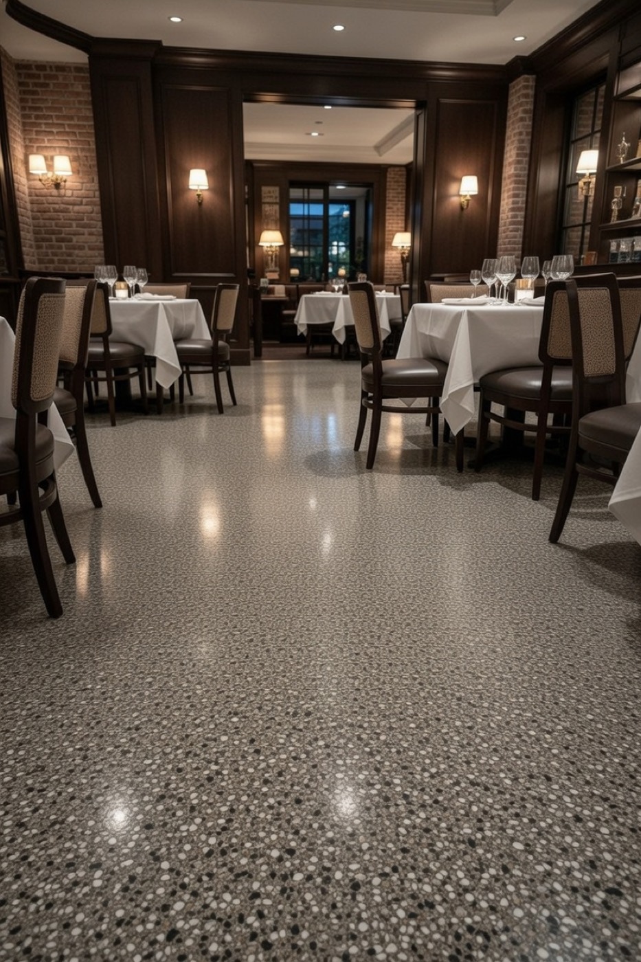 Commercial epoxy floor in restaurant